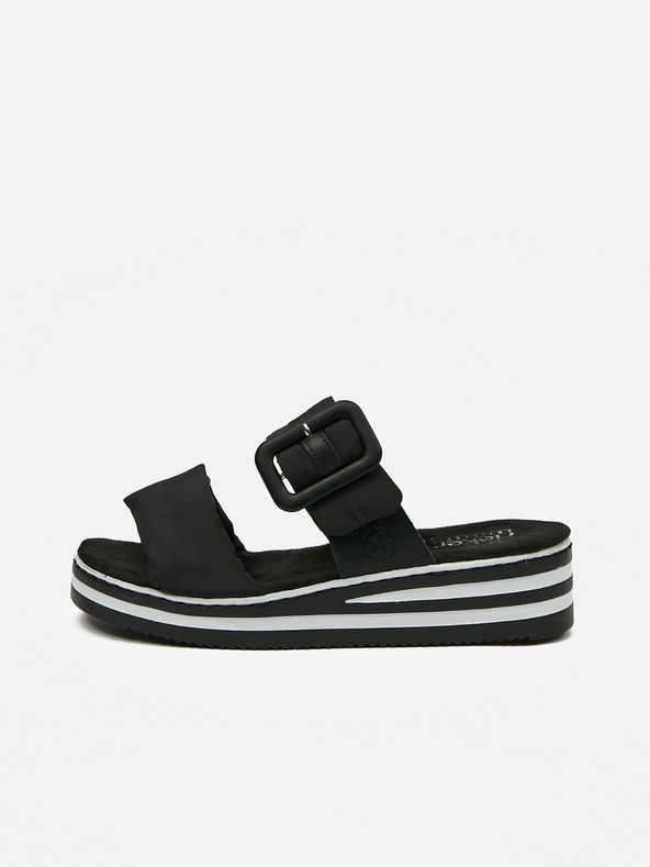 Rieker Fekete női ékpapucs Rieker