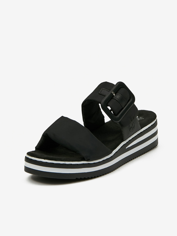 Rieker Fekete női ékpapucs Rieker