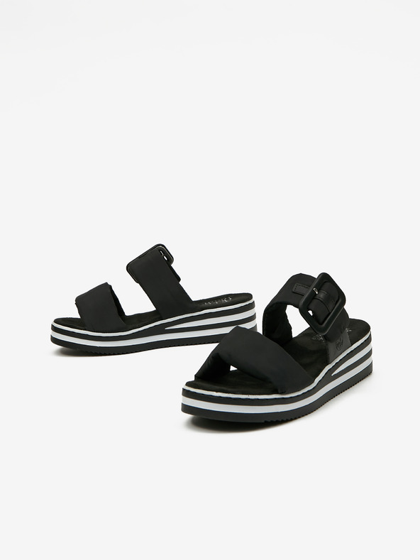 Rieker Fekete női ékpapucs Rieker