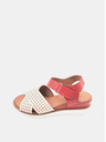 WILD Krém és piros női bőr ékszandál WILD