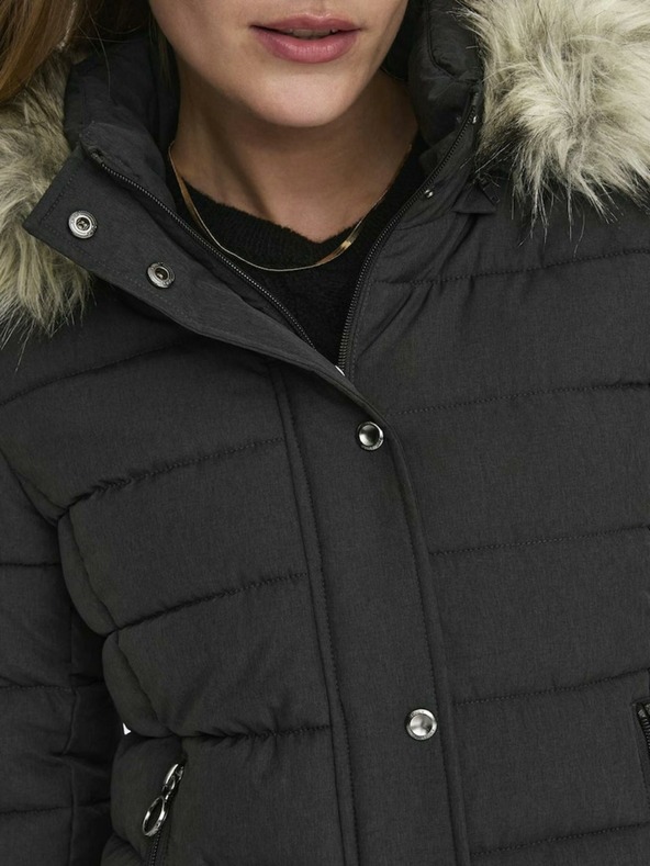 ONLY Fekete női téli steppelt kabát ONLY Új Luna