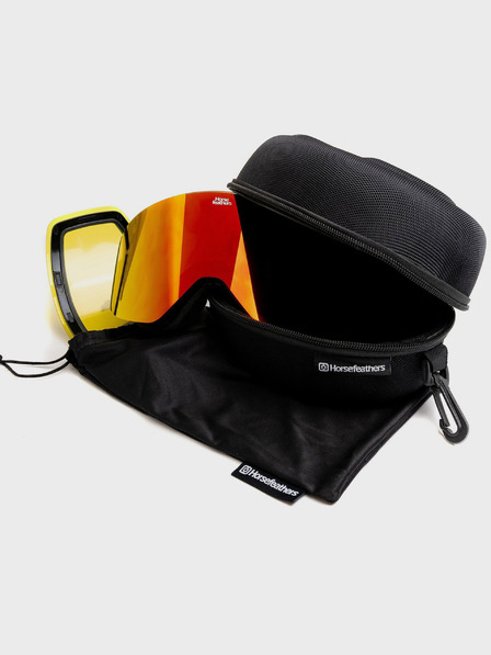 Horsefeathers Snowboard szemüveg Colt - fekete/tükör piros HORSEFEATHERS