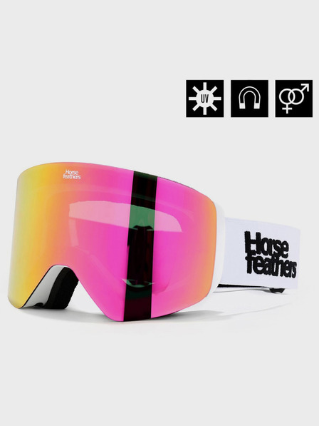 Horsefeathers Snowboard szemüveg Colt - fehér/tükrös rózsaszín HORSEFEATHERS