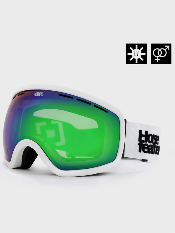 Horsefeathers Knox snowboard szemüveg - fehér/tükör zöld HORSEFEATHERS
