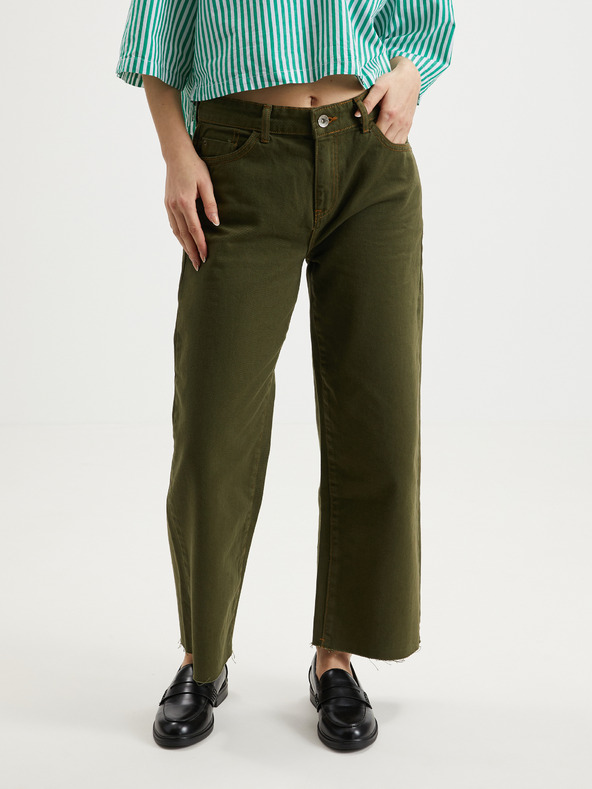 Noisy May Sötétzöld női széles szárú farmer Noisy May Amanda