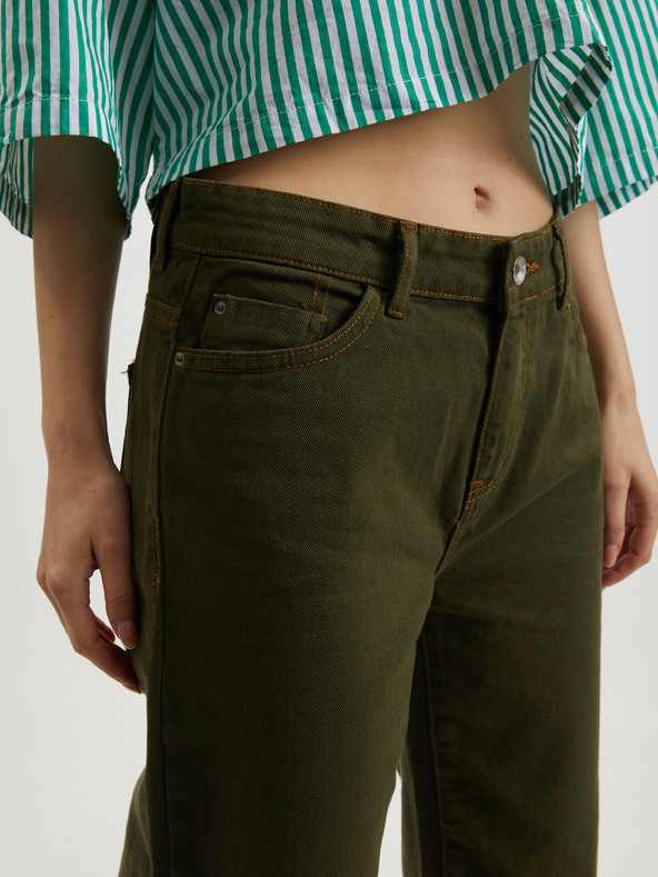 Noisy May Sötétzöld női széles szárú farmer Noisy May Amanda