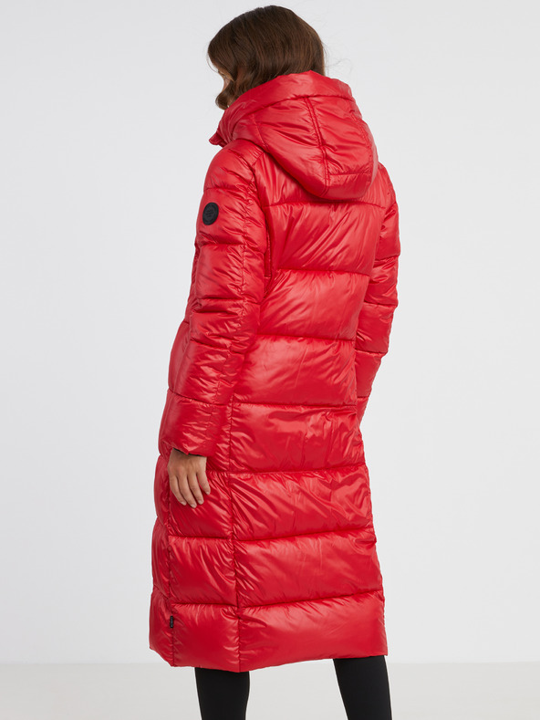 Sam 73 Piros női steppelt kabát kapucnival SAM 73 Anna