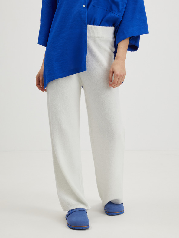 Vila Fehér Női laza nadrág VILA Flinka