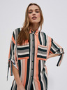 Moodo Fekete-narancs női csíkos póló Moodo