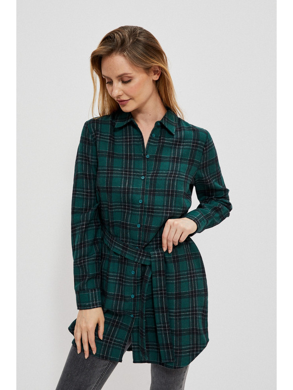 Moodo Sötétzöld női csíkos ing Moodo