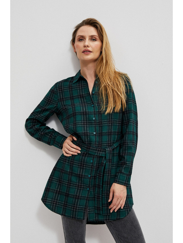 Moodo Sötétzöld női csíkos ing Moodo
