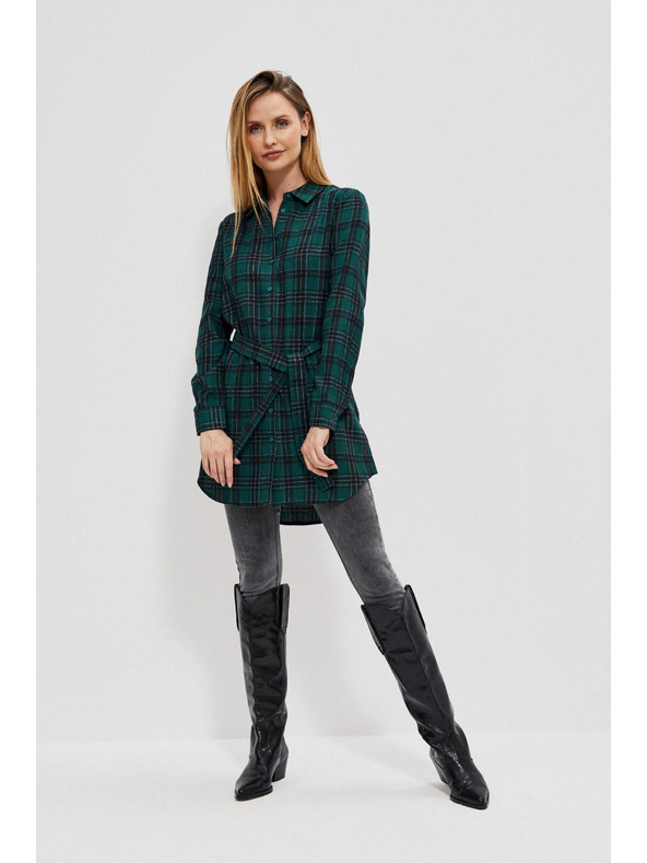 Moodo Sötétzöld női csíkos ing Moodo