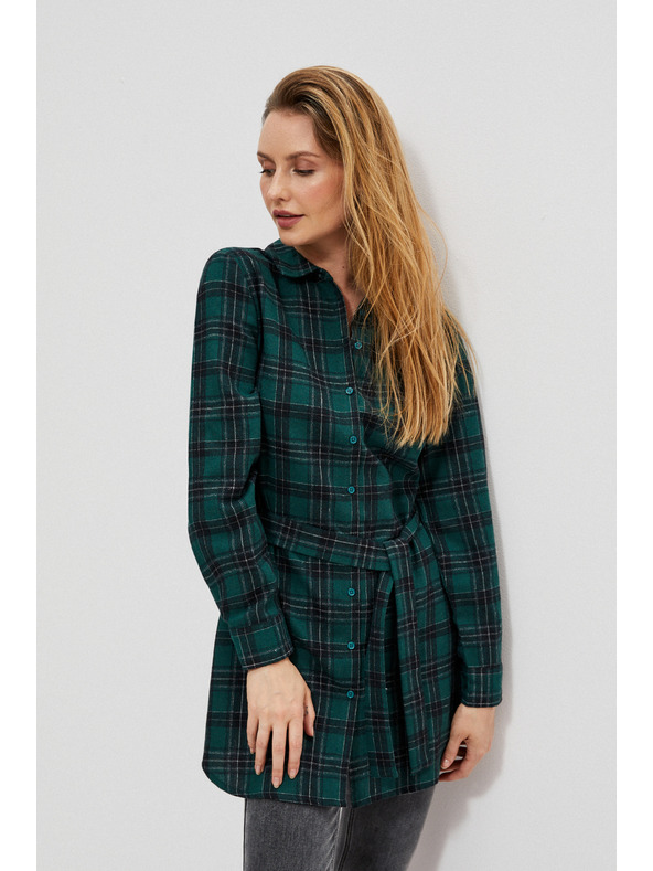 Moodo Sötétzöld női csíkos ing Moodo