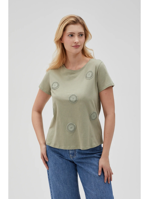 Moodo Olívazöld női póló Moodo