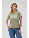 Moodo Olívazöld női póló Moodo