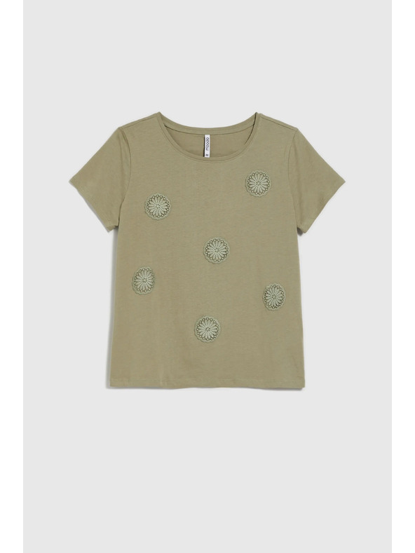 Moodo Olívazöld női póló Moodo