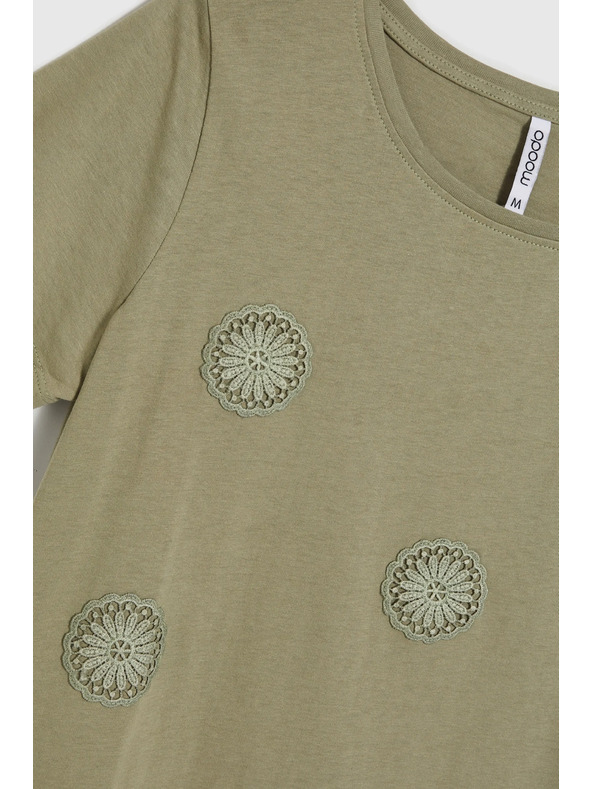 Moodo Olívazöld női póló Moodo