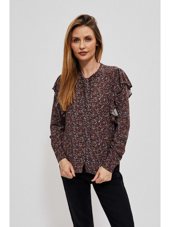 Moodo Barna női virágmintás blúz Moodo