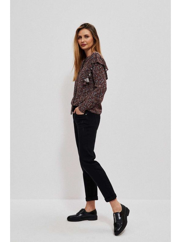 Moodo Barna női virágmintás blúz Moodo