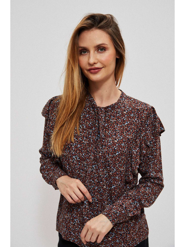 Moodo Barna női virágmintás blúz Moodo