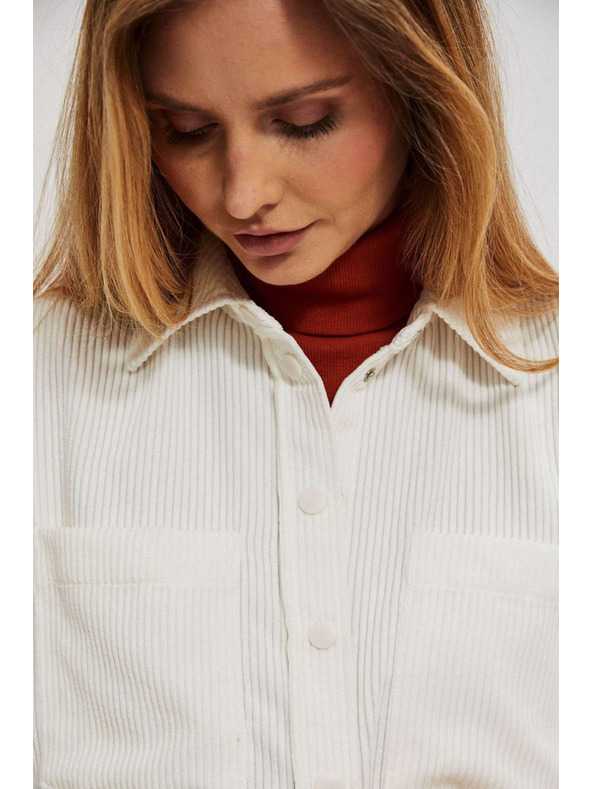 Moodo Krémszínű női kordbársony ing Moodo