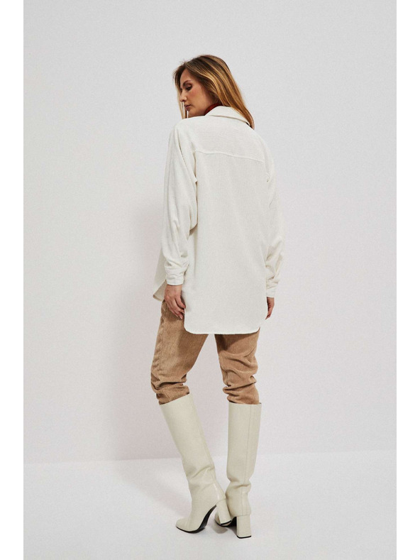 Moodo Krémszínű női kordbársony ing Moodo