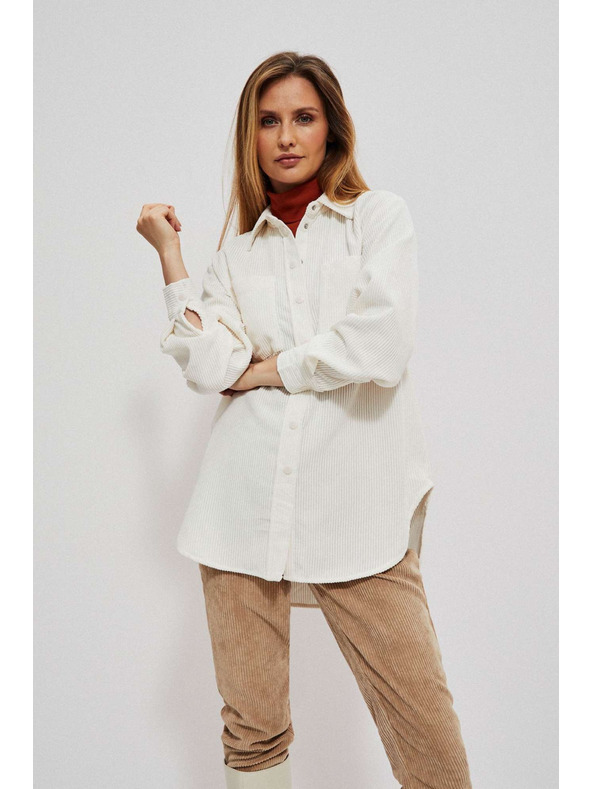 Moodo Krémszínű női kordbársony ing Moodo