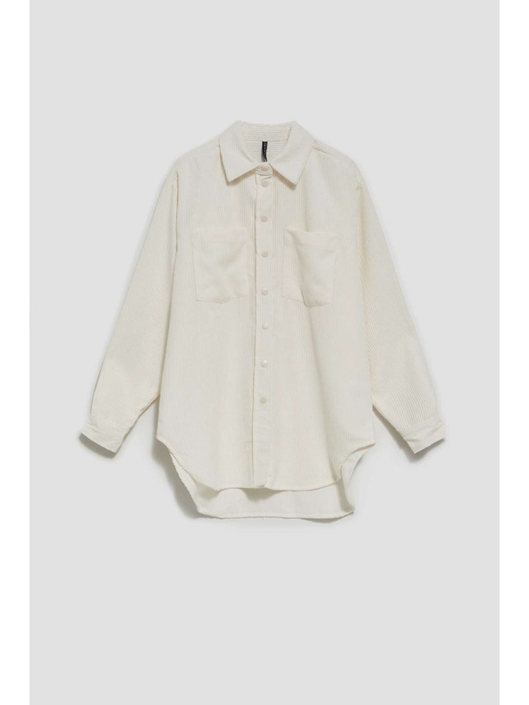 Moodo Krémszínű női kordbársony ing Moodo