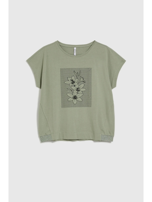 Moodo Olívazöld női póló Moodo