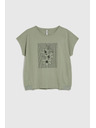 Moodo Olívazöld női póló Moodo