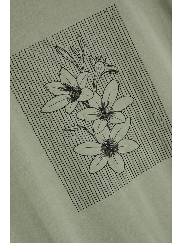 Moodo Olívazöld női póló Moodo