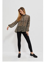 Moodo Bézs és fekete női mintás póló Moodo