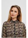 Moodo Bézs és fekete női mintás póló Moodo