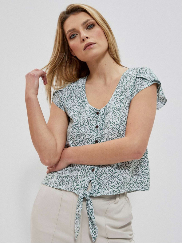 Moodo Fehér és zöld női mintás ing Moodo