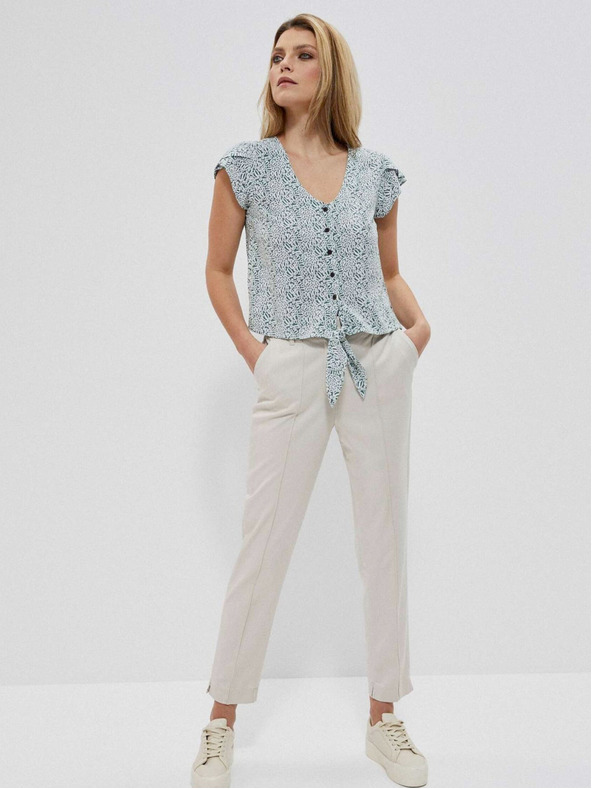 Moodo Fehér és zöld női mintás ing Moodo