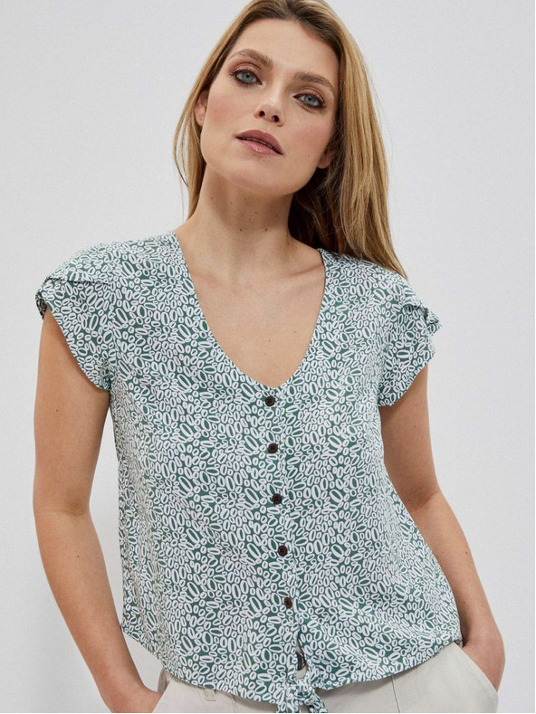 Moodo Fehér és zöld női mintás ing Moodo