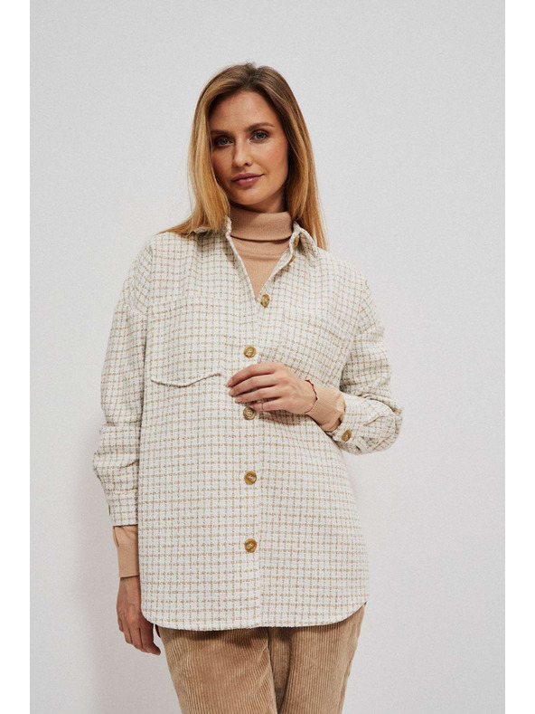 Moodo Bézs és krémszínű női kockás ing Moodo