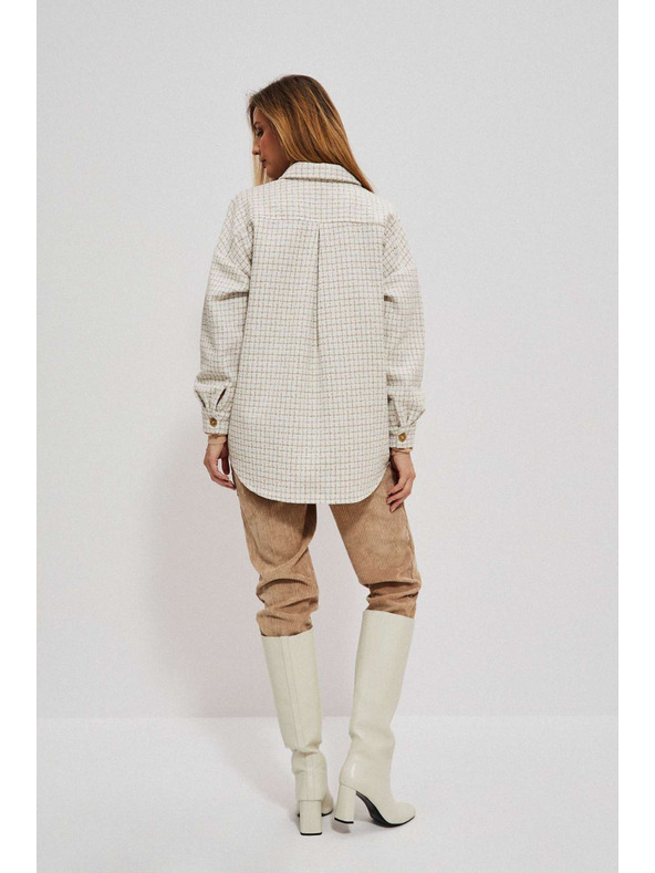 Moodo Bézs és krémszínű női kockás ing Moodo