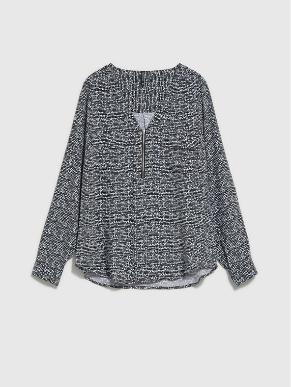 Moodo Fekete-fehér női mintás blúz Moodo