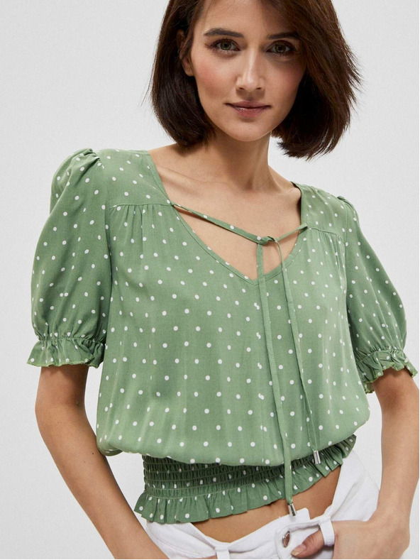 Moodo Zöld női pöttyös blúz Moodo