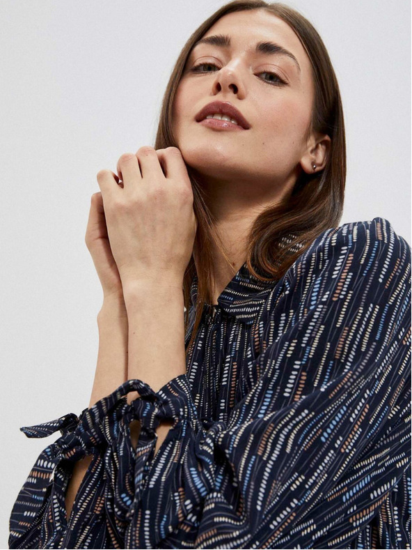 Moodo Sötétkék női mintás blúz Moodo