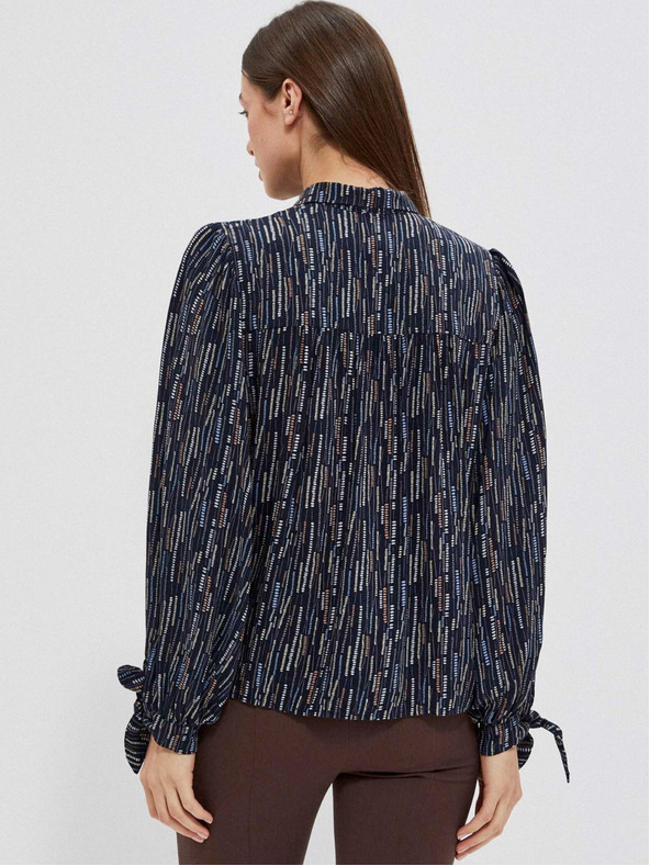 Moodo Sötétkék női mintás blúz Moodo