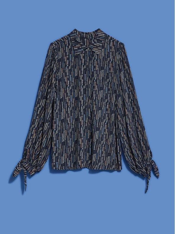 Moodo Sötétkék női mintás blúz Moodo