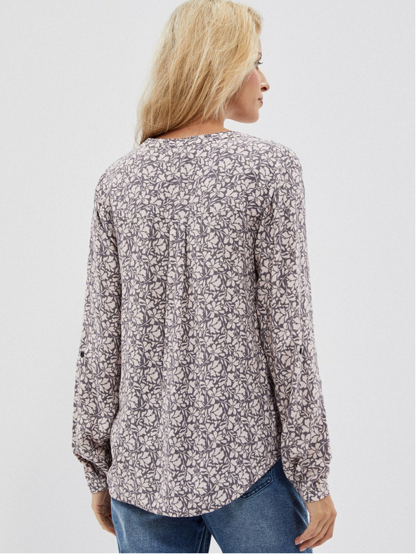 Moodo Moodo fehér és szürke női mintás póló