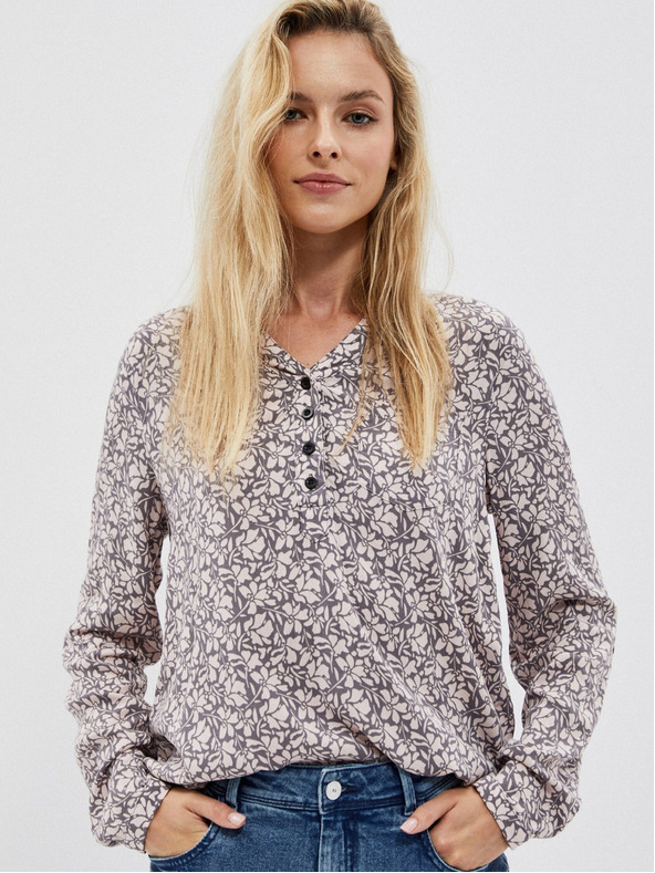 Moodo Moodo fehér és szürke női mintás póló