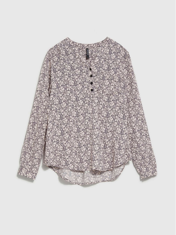 Moodo Moodo fehér és szürke női mintás póló