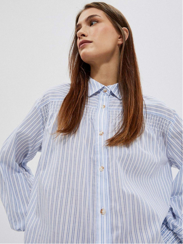 Moodo Fehér és kék női csíkos ing Moodo