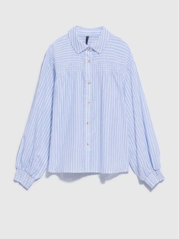 Moodo Fehér és kék női csíkos ing Moodo