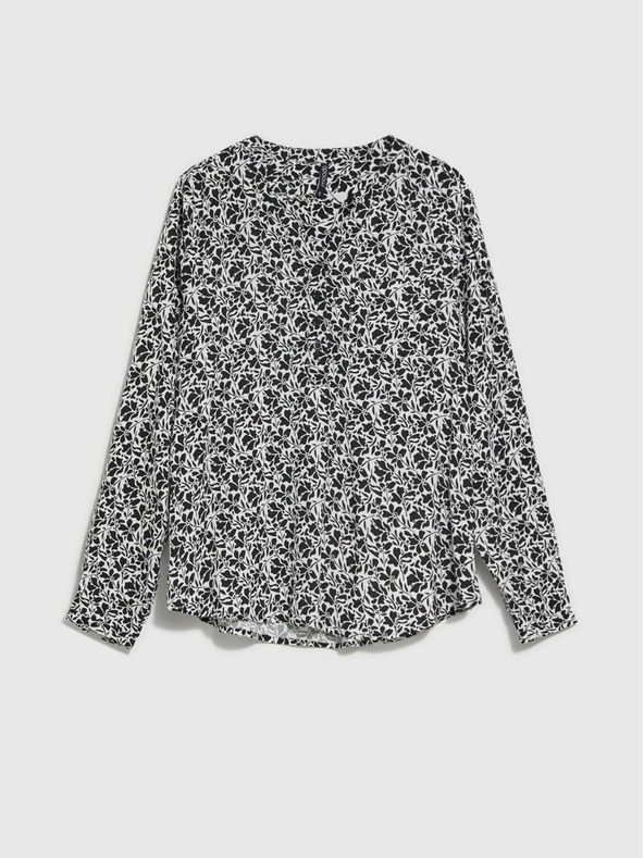 Moodo Fehér és fekete női virágos női ing Moodo