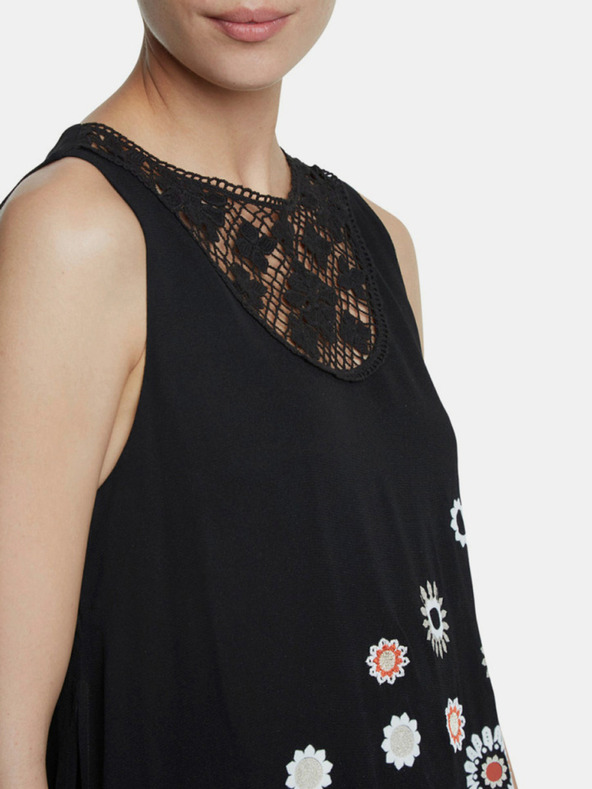 Desigual Fekete mintás blúz Desigual -Tebas